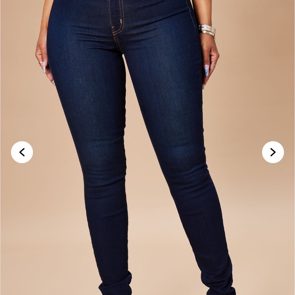 Fashion Nova Blue Skinny Jeans High-Rise Stretch